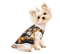L Pet T-shirt respirant sans manches imprimé tigre rugissant chat chiot yorkshund bouledogue français