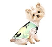 L Pet T-shirt respirant sans manches - Léger couple marié marchant sur la plage imprimé débardeur tenue pour chiens de petite et moyenne taille