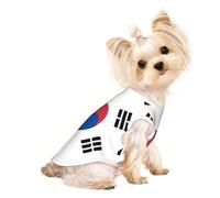L Pet T-shirt respirant sans manches - Léger Drapeau de la République de Corée Imprimé Débardeur Tenue pour chiens de petite et moyenne taille