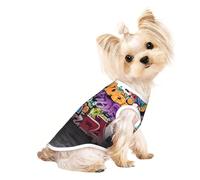 L Pet T-shirt respirant sans manches - Léger Graffiti Hip Hop Print Tank Top Tenue pour chiens de petite et moyenne taille