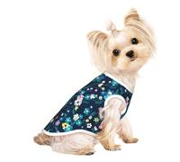 L Pet T-shirt respirant sans manches - Léger Moonlight Garden Print Tank Top Tenue pour chiens de petite et moyenne taille