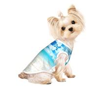 L Pet T-shirt respirant sans manches - Léger Scenic Sea Water Print Tank Top Tenue pour chiens de petite et moyenne taille