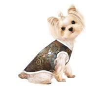 L Pet T-shirt respirant sans manches - Léger Steampunk Clock Print Tank Top Tenue pour chiens de petite et moyenne taille