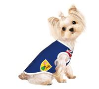 L Pet T-shirt respirant sans manches pour chats et chiens - Débardeur léger imprimé drapeau des îles Turques et Caïques avec élastique