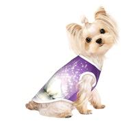 L Pet T-shirt respirant sans manches pour chats et chiens - Débardeur léger imprimé fleur de lotus violet avec élastique