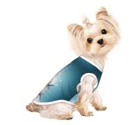 L Pet T-shirt sans manches respirant pour animal de compagnie - Débardeur léger imprimé fleur de lotus asiatique pour chiens de petite et moyenne taille