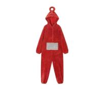 (L,Red)Unisex Teletubbies Costumes Disi Onesies Lala Cosplay Pajamas Adult Pyjamas Animal Sleepwear Jumpsuit