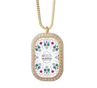 L Rose Happy The Day Of The Dead Collier Pendentif Diamant Cristal Doré