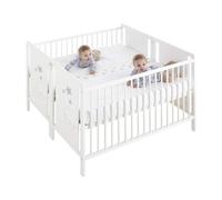 L@s Gemel@s Berceau jumeaux + kit de jumelage pour dormir ensemble 240x120 blanc