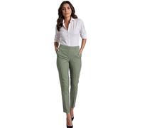 L S U Pantalon pour femme extensible léger finement cousu demi-élastique à tirer vers le haut pantalon de travail formel, vert sauge, 42 Taille courte