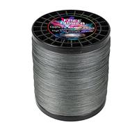 L SERVER Fil de Pêche Carpe 4 PE Brins Super Fort Traction 2000M Solide Tressé Ligne de PêChe, Gris, Line Number 5.0#: 0.37mm / 50LB / 23.0KG