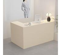 L-Shaped Reception Desk, with Storage Drawers, & Open Shelves,Suitable for Salons, Offices, Lobbies, Retail Stores(White Right,180cm)