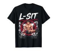 L-Sit Anime Calisthenics Gym Motivation Fitness Design T-Shirt