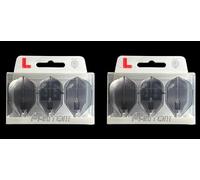 L-style EZ Fantom Lot de 2 ailettes de fléchettes en forme de L3 (petit standard) Noir transparent