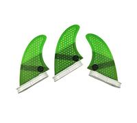 L Surf Fins 3pcs / set 2 Honeycomb Surfboard Fin Kayak Paddle Thruster Tri Bateau Accessoires pour Planche à Pagaie(L green)