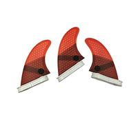 L Surf Fins 3pcs / set 2 Honeycomb Surfboard Fin Kayak Paddle Thruster Tri Bateau Accessoires pour Planche à Pagaie(L red)