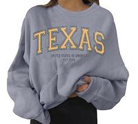 L Sweat-shirt imprimé quotidien long pull lettre imprimée col rond manches longues skateboard femme chemisier pour femme tenues d'hiver pelucheuses pour femmes, gris, S