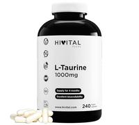 L-Taurine 1000 mg. 240 gélules végétaliennes pour 4 mois de traitement. Acide aminé taurine aux multiples propriétés. Fabriqué en Europe par HIVITAL