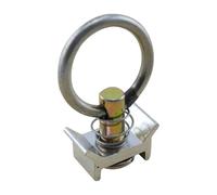 L-Track Rail Silver 4 Pack, L-Track Single Stud Fitting Round O Ring Black, Aluminum Cargo Fixed Rail Track | Truck Tie-Down Accessories for Securing Motorcycles, ATVs, Dirt Bikes, Enclosed Trailers