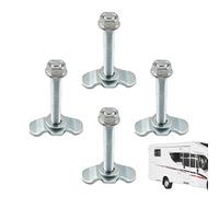 L Track Threaded Stud | L Track Double Lug Threaded Stud Nut Fitting Tie Down | 4 Pieces Tie Down for Automotive RV ATV Aircraft Trailer Cargo Control SUV Warehouse Van