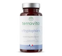 L-Tryptophane | 120 Gélules de 220 mg de Tryptophane + Vitamine B6 | Précurseur de Sérotonine | Régulation de l’Humeur, du Stress et du Sommeil | 4 Mois de Cure | Made in France | Terravita