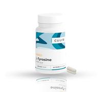 L-Tyrosine - CUURE - Acide Aminé Pur 500 mg - Précurseur de la Dopamine - Concentration & Performance Mentale - 45 Jours - 1 Capsule/Jour - Vegan - Fabriqué en France