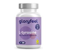 L-Tyrosine Végane avec Niacine et Vitamine B12 (365 Capsules), Hautement Dosée à 1000 mg et Pur, Contre la Fatigue et Régule L'Activité Hormonale*, Sans Additifs, Testé en Laboratoire