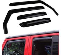 L&U Visor Fenêtre dans Le Canal côté fenêtre Déflecteurs Pare-Brise Pluie et Vent Garde-Soleil Visière pour Jeep Wrangler JK 2007-2017,4door