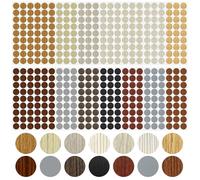 L&W Luck 14 Couleurs de Cache Vis Adhesif, 756 PièCes, Cache Trou Meuble Ronds de 21mm, Couvre Vis Décoratif Autocollants ImperméAbles en Grain de Bois, AdaptéS aux BibliothèQues, Armoires (Marron)