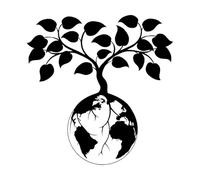 l World Art Stickers muraux Terre Arbre Feuilles Vert Vinyle Famille Sticker Mural Salon-S-30x31cm-Black