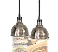 L-xiny Lampe Chauffante pour Aliments Professionnel, 250W, Argenté, Fer, Suspension Télescopique, Hauteur Réglable 65-170cm
