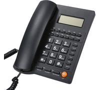 L019 Téléphone fixe, téléphone bureau-domicile-hôtel, mains libres, sans batterie, identification de l'appelant, grand écran clair, réglage de la luminosité sur 5 niveaux, 38 groupes de mémoires d'app