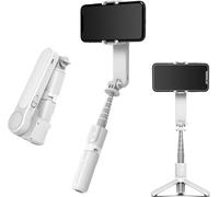 L09 Gimbal Stabilizer avec Bluetooth Fill Light Selfie Stick Telescope Video Shooting Statif Blanc
