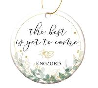 L0famy Cadeau de fiançailles pour les couples, pendentif « The Best is Yet to Come », cadeau de fiançailles parfait, pour les couples nouvellement fiancés, fiancés, femmes, elle, future mariée