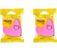 L1032-Note Fantaisie-Forme Coeur-225 Feuilles-Rose (Lot De 2)