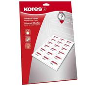 [L105148.25-3] Kores Lot de 3 Etiquettes universelles 105 x 148 mm blanches 1...