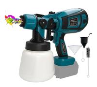 L1NXIXI Pulvérisateur de peinture sans fil pour batterie Makita 18 V, pistolet pulvérisateur sans fil avec moteur 32 000 tr/min, 3 buses et 3 modes de pulvérisation, réservoir de 1000 ml (sans