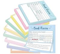 L1rabe Macaron Book Review Lot de 500 feuilles de notes autocollantes pour le 100e jour d'école pour lecteurs amateurs de livres, 500 feuilles de petit bloc-notes autocollant pour livre