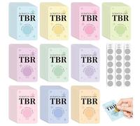 L1rabe TBR Cartes à gratter - Ensemble pour la rentrée scolaire TBR Pot d'accessoires pour lecteurs Défi de lecture avec 240 cartes fleurs pastel à gratter DIY 480 autocollants pour les amoureux de