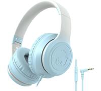 L22 Children's Headphones,Wired Children's Headphones with Microphone,Lightweight,Adjustable and Foldable,Wired Earphones for Phone/Tablets/Pad/PC/MP3 (Gradient Blue)