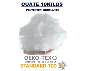 L22G 10 Kilos Ouate de Rembourrage Fibre Polyester Oeko-Tex, Fibre Synthétique Lavable - 2 Cartons de 5 kg de Mousse de Rembourrage de Polyester Très Moelleux Oeko-TEX Standard 100