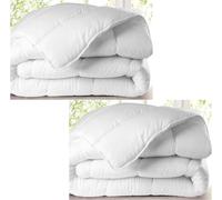 L22G Lot de 2 Couettes 220x240cm Blanche Tempéré 380g/m² Microfibre Douce - Qualité supérieure - (2 Places)