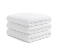 L22G Lot de 3 Draps de Bain 70 x 140 cm - 100% Coton - 420 g/m² - Serviettes de Bain Douces, Absorbantes et Moelleuses - Bleu, Beige & Vert Sauge