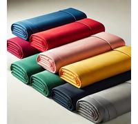 L22G Lot de 6 Draps Housses Polycoton 57 Fils/cm² Doux Résistant 140x190cm Bonnets 25 cm