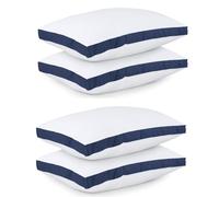 L22G Oreillers de lit à Soufflets Lot de 2 Premium 50x70 cm, Respirant et Moelleux, pour Toutes Positions de Sommeil Dormir sur Le Dos, Le Ventre ou Le côté -Bleu Marine (4)