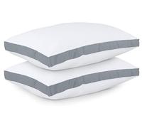 L22G Oreillers de lit à Soufflets Lot de 2 Premium 50x70 cm, Respirant et Moelleux, pour Toutes Positions de Sommeil Dormir sur Le Dos, Le Ventre ou Le côté -Gris