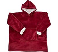 L22G Plaid a Capuche Femme & Homme Taille 118 x 85 cm Grand Sweat à Capuche, Couverture Sweat Plaid Avec Grande Poche,Tissu Sherpa Doux et Chaud (Rouge)