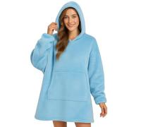 L22G Sweat-Shirt à Capuche 118x85cm Grand Sweat à Capuche Femme Homme Plaid Couverture à Capuche Portable Super Douce et Chaude Pull à Capuche Confortable pour Adultes Ados (Bleu ciel)