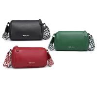 L2309 - MISS LULU LIGHTWEIGHT WIDE STRAP GENUINE LEATHER CROSSBODY BAG - RED