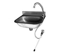 L2g Lave-Mains Éco Inox Dossert H. 50 mm - 380x310x190mm - Acier Inoxydable - Moderne - Montage Mural - 1 Trou